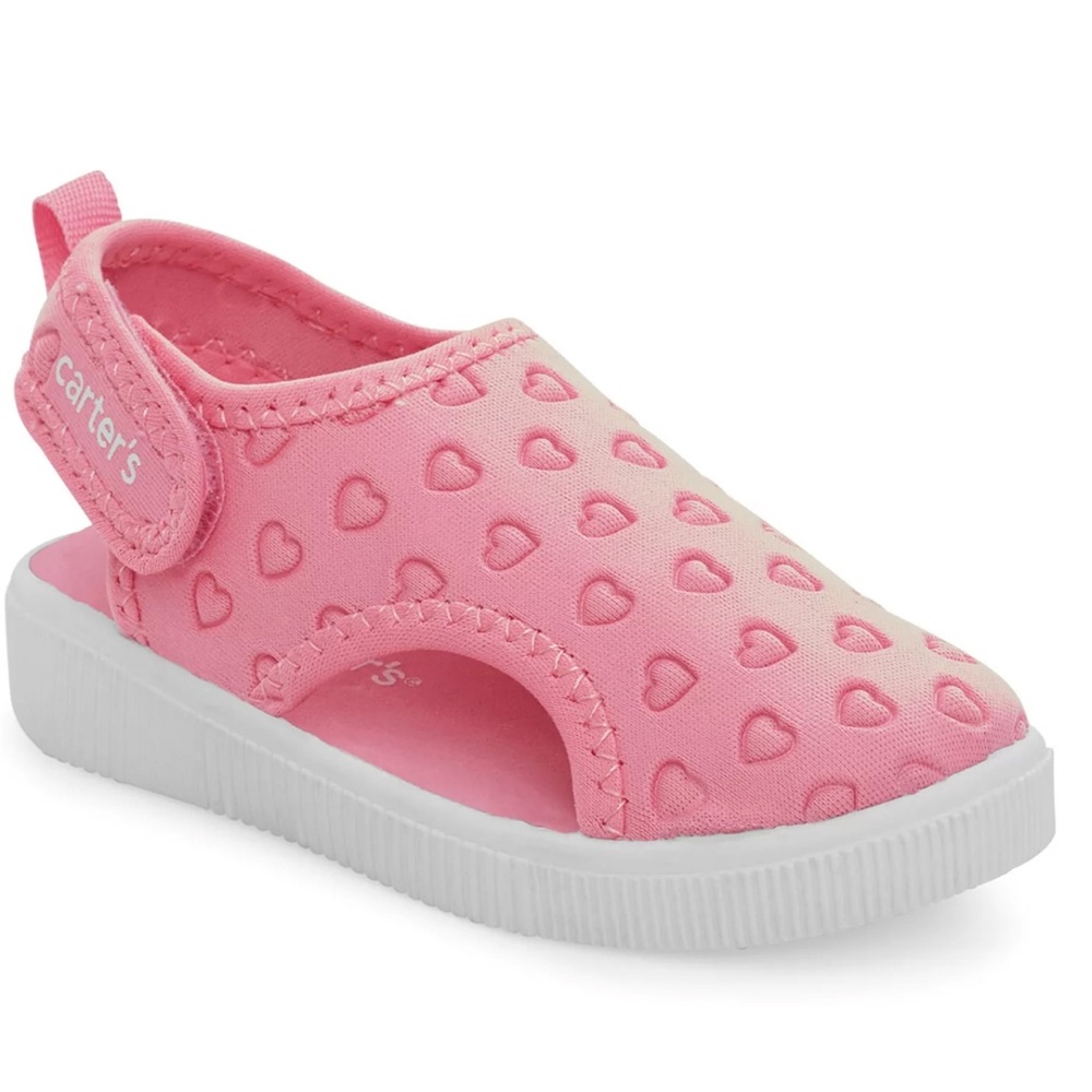 Carter’s Pink Heart Water Shoes Slip-On Toddler Girls Summer Rubber Sneakers 5